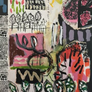Schilderij getiteld "Le jardin communaut…" door Johanne Proulx, Origineel Kunstwerk, Acryl