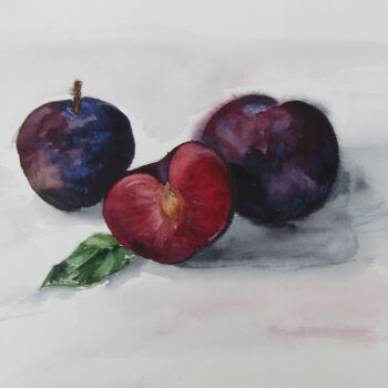 「Plums」というタイトルの絵画 Zolochevska Olenaによって, オリジナルのアートワーク, 水彩画