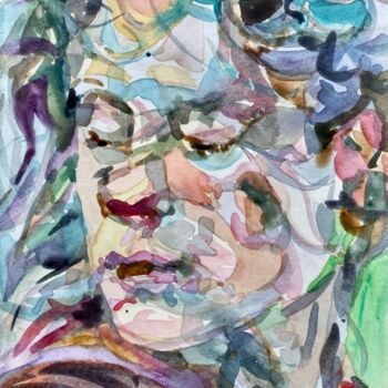 Peinture intitulée "Stranger" par Xiao Han, Œuvre d'art originale, Aquarelle
