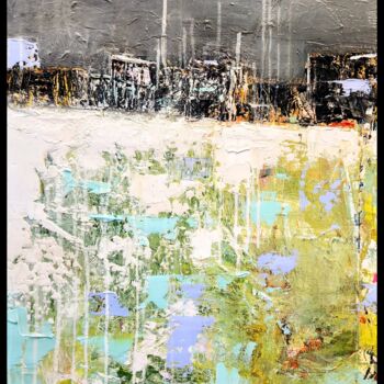Painting titled "La grande glaciation" by Claude Lépine, Original Artwork, Acrylic Mounted on Wood Stretcher frame