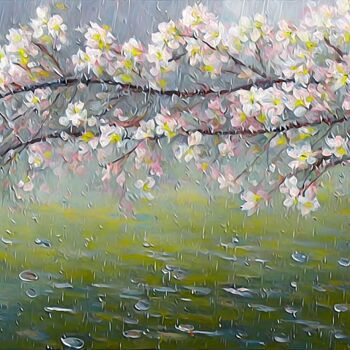 Arts numériques intitulée "blessed rain flavor…" par Si Levin, Œuvre d'art originale, Image générée par l'IA Monté sur artwo…