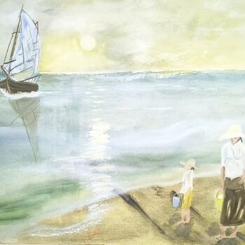 제목이 "Sonho de Verão"인 미술작품 Marcos Henrique Mello로, 원작, 기름 나무 들것 프레임에 장착됨