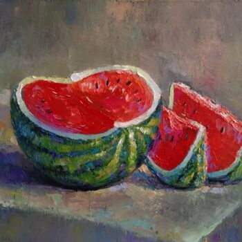 Ζωγραφική με τίτλο "STILL LIFE - WATERM…" από Kamsar Ohanyan, Αυθεντικά έργα τέχνης, Λάδι Τοποθετήθηκε στο Ξύλινο φορείο σκε…