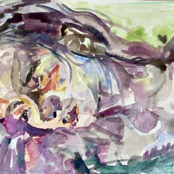 Dessin intitulée "Poster woman" par Xiao Han, Œuvre d'art originale, Aquarelle