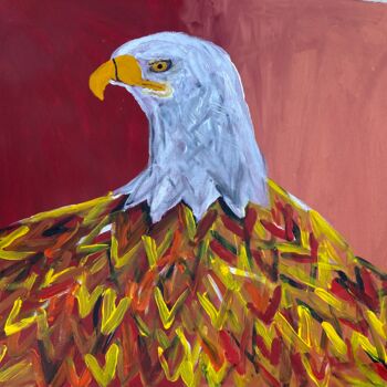 Peinture intitulée "L aigle coloré" par Audrey Letheux, Œuvre d'art originale, Acrylique