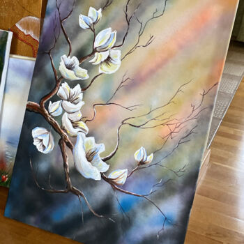 Painting titled "Радуга" by Elena Lisovskaya, Original Artwork, Oil