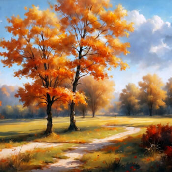 제목이 "autumn landscape"인 디지털 아트 Si Levin로, 원작, AI 생성 이미지 artwork_cat.에 장착됨