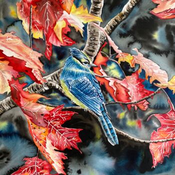 Painting titled "Осень" by Elena Lisovskaya, Original Artwork, Watercolor