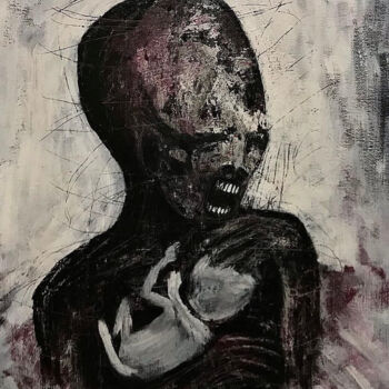 Ζωγραφική με τίτλο "Maternal instinct" από Vaxo Lang, Αυθεντικά έργα τέχνης, Ακρυλικό