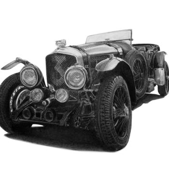 图画 标题为“Bentley Blower 1929” 由Gabriel López Campos, 原创艺术品, 木炭