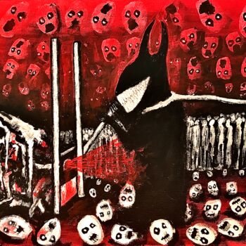 绘画 标题为“Queue to hell” 由Vaxo Lang, 原创艺术品, 丙烯
