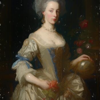 Digital Arts titled "Madame Bergeret : R…" by Gerry Martinez, Original Artwork, Digital Painting