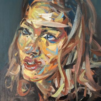 Peinture intitulée "Dark colour" par Xiao Han, Œuvre d'art originale, Huile