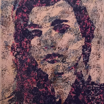 Peinture intitulée "Portrait de femme à…" par Sophie Artinian, Œuvre d'art originale, Huile Monté sur Châssis en bois