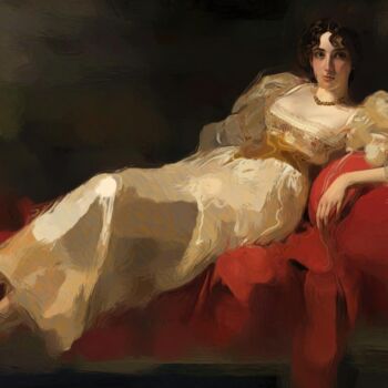 Digital Arts titled "The Clothed Maja :…" by Gerry Martinez, Original Artwork, Digital Painting