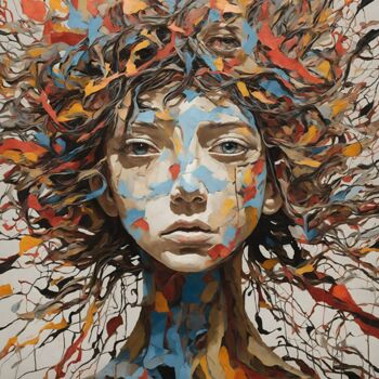 Digitale Kunst getiteld "Serenity" door Pako Benoit, Origineel Kunstwerk, AI gegenereerde afbeelding