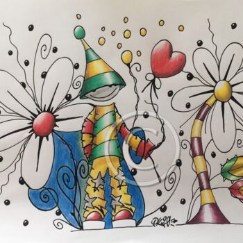Dessin intitulée "Kipoulou 2023_13" par Pk29, Œuvre d'art originale, Crayon
