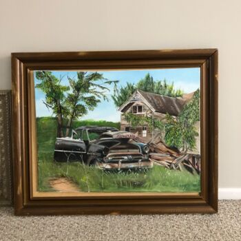 Картина под названием "OLD FORD" - Renel Gómez, Подлинное произведение искусства, Масло