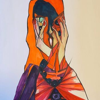 「bright shyness」というタイトルの描画 Camille Joannyによって, オリジナルのアートワーク, マーカー