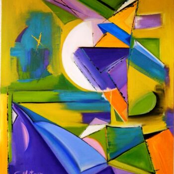 Painting titled "Reventon(Fiesta Mex…" by Clari Netzer, Original Artwork, Oil Mounted on Wood Stretcher frame