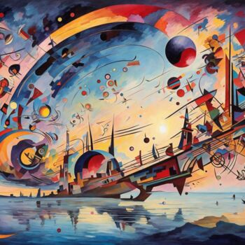 Digitale Kunst getiteld "The woman and the c…" door Pako Benoit, Origineel Kunstwerk, AI gegenereerde afbeelding
