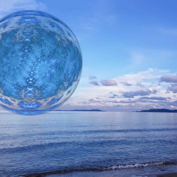 Photographie intitulée "Planète bleue" par Véronique Jaques, Œuvre d'art originale, Photographie numérique