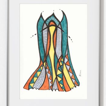 Zeichnungen mit dem Titel "The Sanctuary" von Ewa Dura, Original-Kunstwerk, Marker