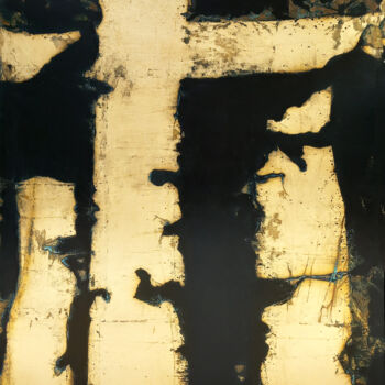 Painting titled "Crucifixion bis" by Elie D'Oleron, Original Artwork, Acrylic Mounted on Wood Stretcher frame