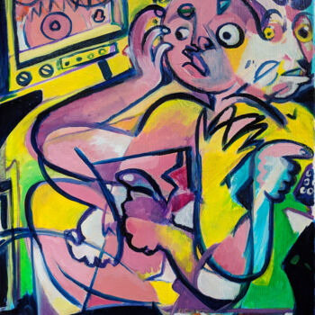 "Boob-tube" başlıklı Tablo Oberlin The Artist tarafından, Orijinal sanat, Petrol