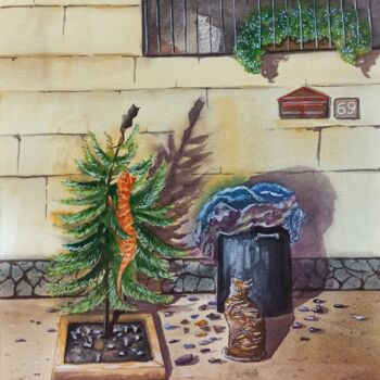 Painting titled "City adventures. Сo…" by Natalia Buhaienko, Original Artwork, Watercolor