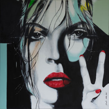 Painting titled "Wild Thing" by Veronika Von Kathen, Original Artwork, Acrylic Mounted on Wood Stretcher frame