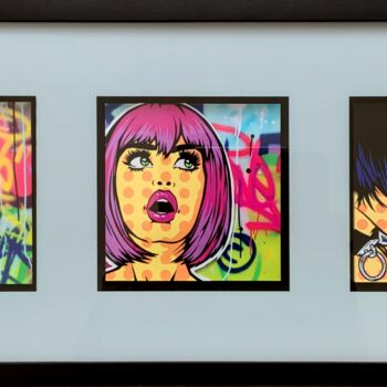 Printmaking titled "VanDolls" by Mach-One, Original Artwork, Digital Print Mounted on Cardboard