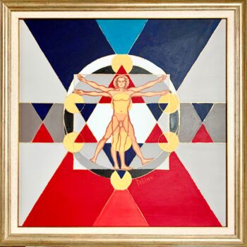 Pintura intitulada "Leonardo da Vinci,…" por Polina Gerdjikova (POLINA), Obras de arte originais, Acrílico Montado em Armaçã…