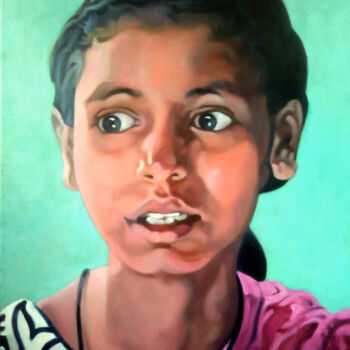 Painting titled "Road to Bengal #3" by Takuart, Original Artwork, Oil Mounted on Wood Stretcher frame