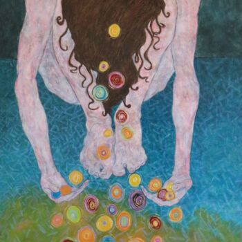 Peinture intitulée "Avarice" par Nathalie Sorroche, Œuvre d'art originale, Huile