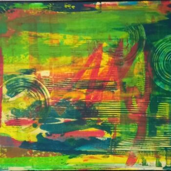 Painting titled "Insomnie" by Nathalie Pellissier, Original Artwork, Acrylic Mounted on Wood Stretcher frame