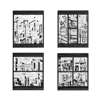 Рисунок под названием "Four Squares (1,2,3…" - David Boyd, Подлинное произведение искусства, Графит