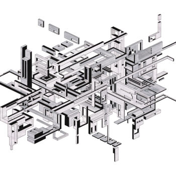 图画 标题为“Assemblage” 由David Boyd, 原创艺术品, 铅笔