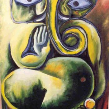 Painting titled "GANESHA" by Savita Singh, Original Artwork