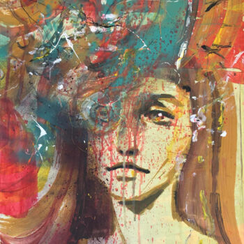 Schilderij getiteld "Hosting a Festival" door Sashka, Origineel Kunstwerk, Acryl Gemonteerd op Andere stijve panelen