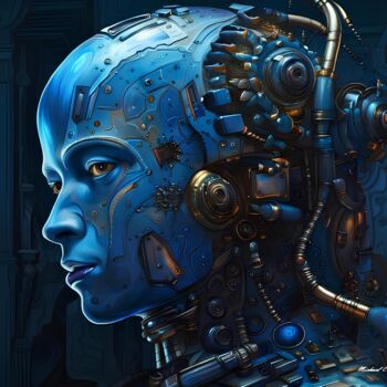 数字艺术 标题为“Bluebotbot” 由Michael C Bertsch, 原创艺术品, 2D数字工作
