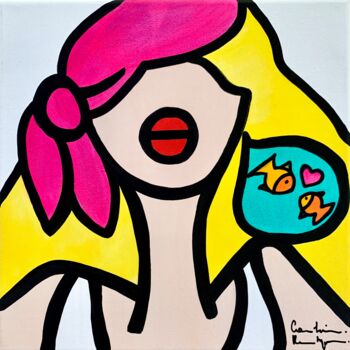 Painting titled "One day in Italy" by Caroline Montigneaux, Original Artwork, Acrylic Mounted on Wood Stretcher frame