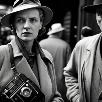Arte digitale intitolato "Vintage 1930's Blac…" da Angus Finlayson, Opera d'arte originale, Immagine generata dall'IA