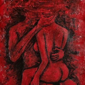 Malerei mit dem Titel "Lovers" von Vaxo Lang, Original-Kunstwerk, Acryl