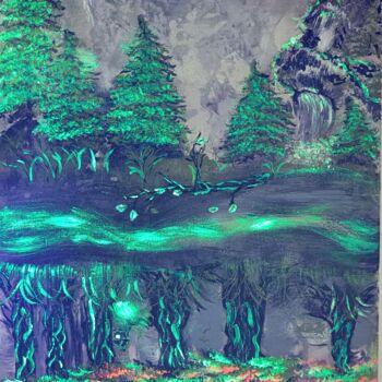 Malerei mit dem Titel "Mirror" von Natalia Ivanova, Original-Kunstwerk, Acryl Auf Keilrahmen aus Holz montiert