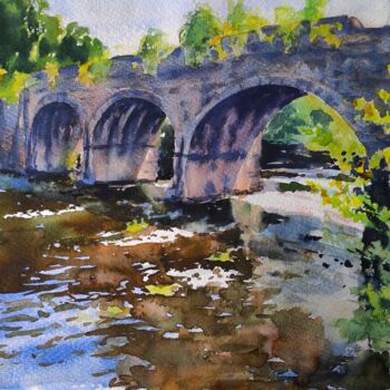 제목이 "Aberdulais Bridge o…"인 미술작품 Ibolya Taligas로, 원작, 수채화