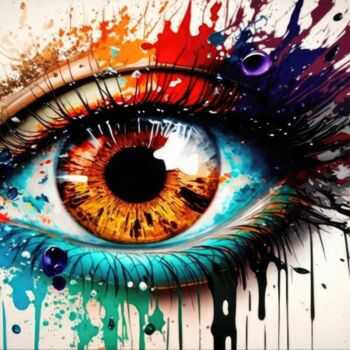 Arts numériques intitulée "Abstract Paint Spla…" par Angus Finlayson, Œuvre d'art originale, Image générée par l'IA