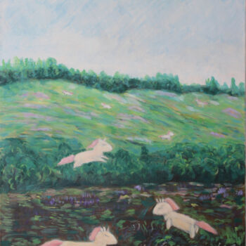 Peinture intitulée "Unicorns of Perm La…" par Alexey Beregovoy, Œuvre d'art originale, Huile Monté sur Châssis en bois