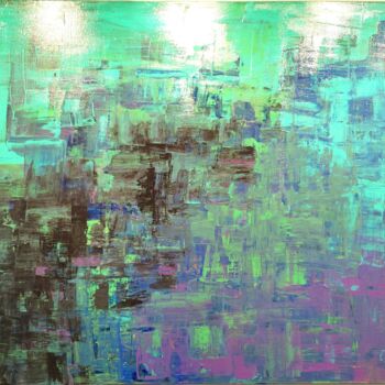 Malerei mit dem Titel "Blue Forty-Five" von Dane Kidd, Original-Kunstwerk, Acryl Auf Keilrahmen aus Holz montiert