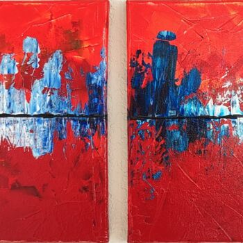 Malerei mit dem Titel "Red Sixteen" von Dane Kidd, Original-Kunstwerk, Acryl Auf Keilrahmen aus Holz montiert